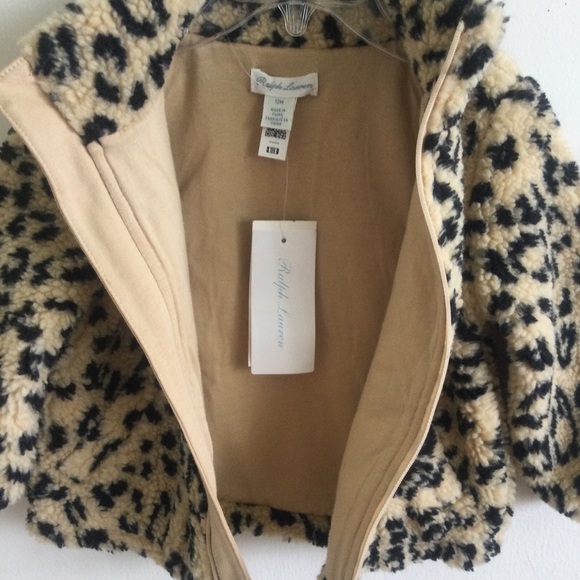 RALPH LAUREN TODDLER GIRL OCELOT SHERPA FULL ZIP JACKET SIZE 12 MONTHS NWT - Picture 14 of 15